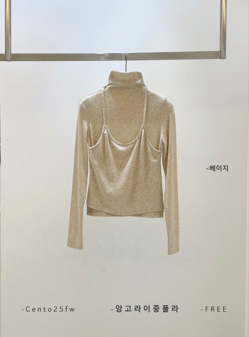 CENTO東大門㊣代購女士新品熱賣推薦時尚針織衫安哥拉假兩件CENTO針織衫圖色2