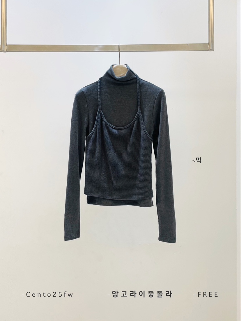 CENTO東大門㊣代購女士新品熱賣推薦時尚針織衫安哥拉假兩件CENTO針織衫圖色4