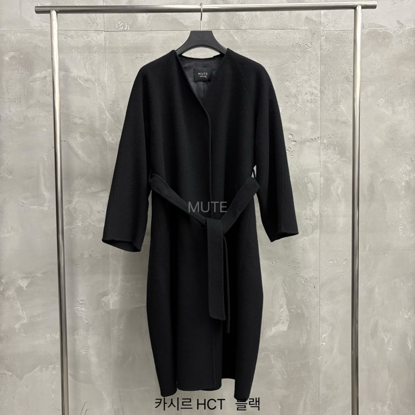MUTE-P東大門㊣直郵女裝新款人氣休閑推薦中長款大衣含腰帶MUTE中長款大衣圖色2
