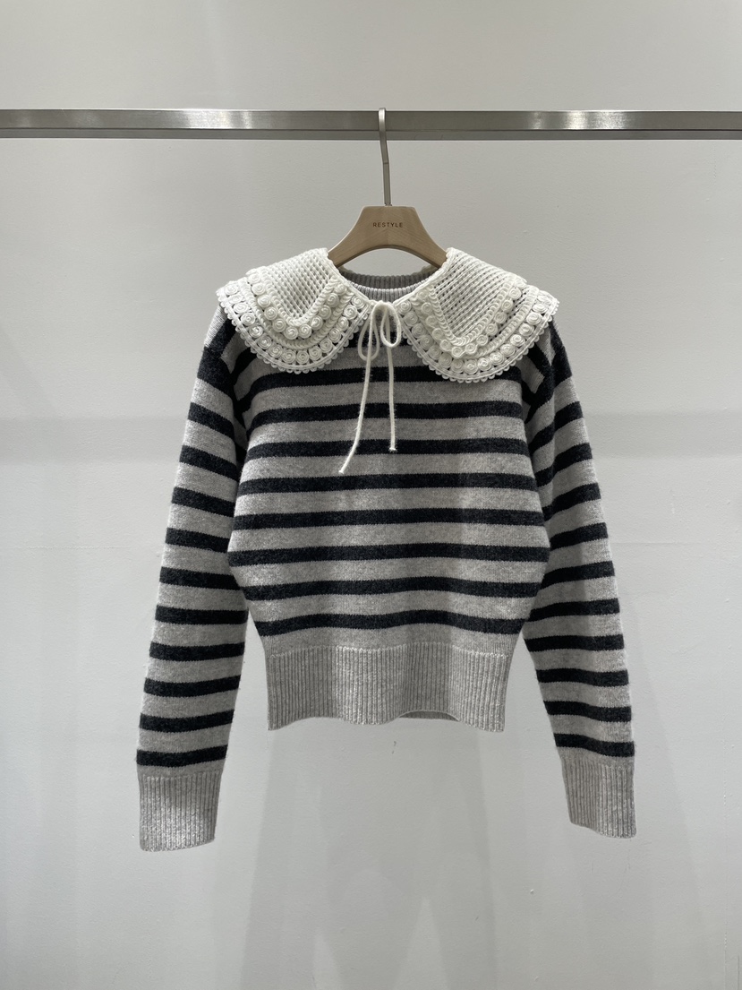 RE STYLE-Q韓國代購㊣女裝新款時尚熱賣針織衫單排扣套裝RE STYLE針織衫圖色1