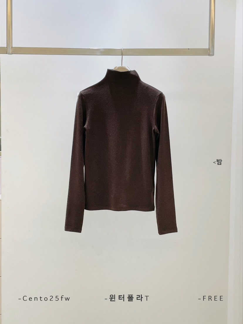 CENTO韓國直郵㊣女裝新品時尚休閑職業真品25秋冬人氣長袖T恤CENTO長袖T恤圖色3棕色