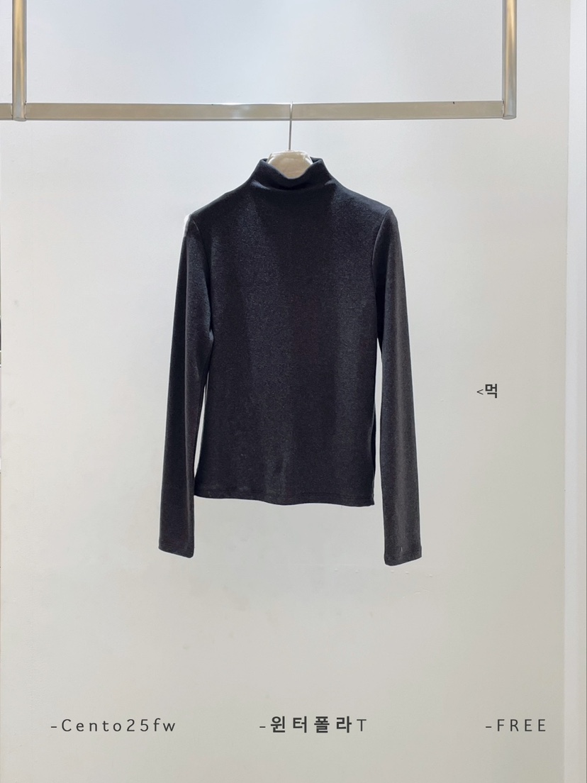 CENTO韓國直郵㊣女裝新品時尚休閑職業真品25秋冬人氣長袖T恤CENTO長袖T恤圖色5墨色