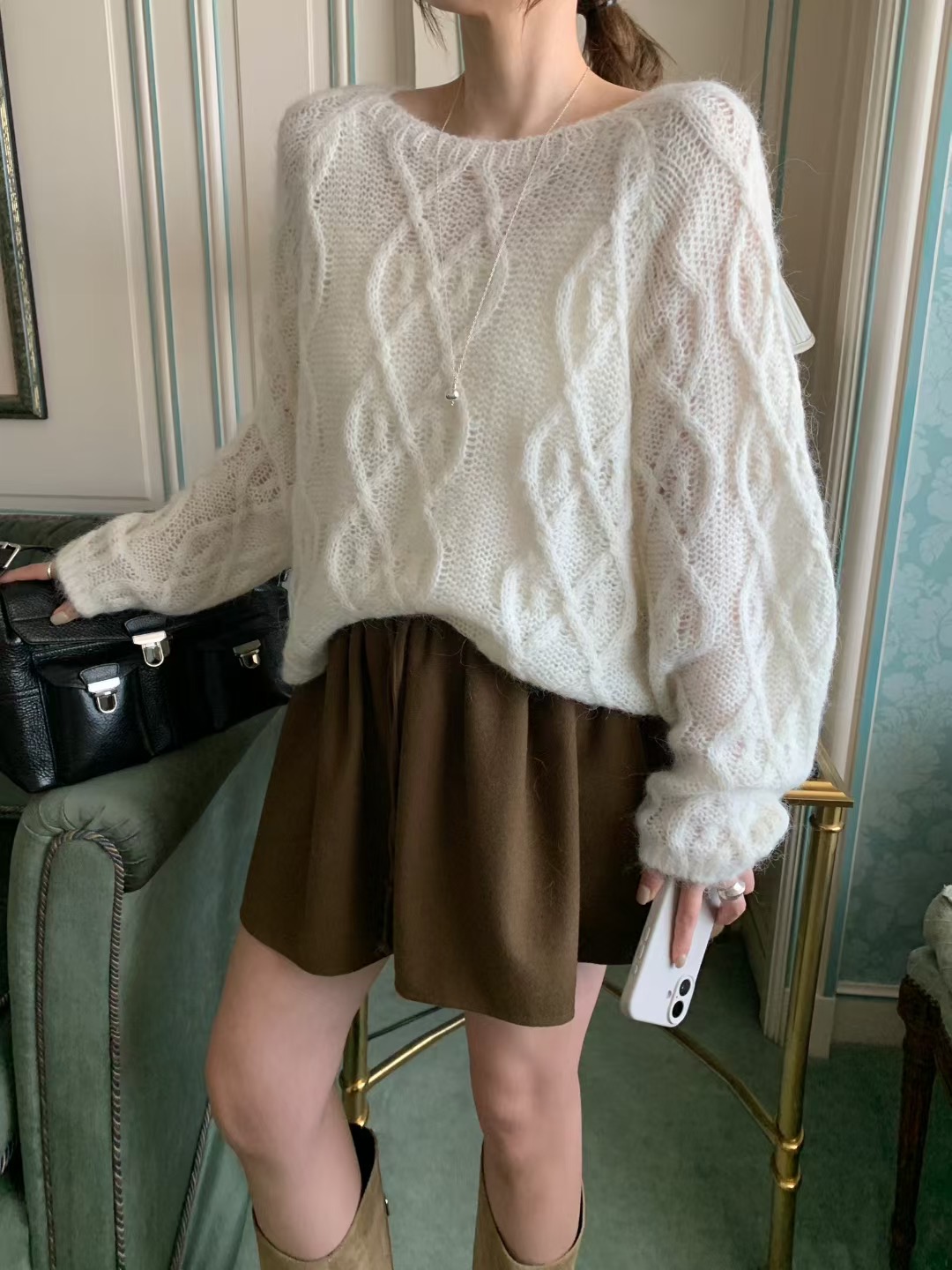 MELLOUNGE-멜라운지-T東大門㊣代購女裝新款休閑人氣毛衣MELLOUNGE-T毛衣圖色4