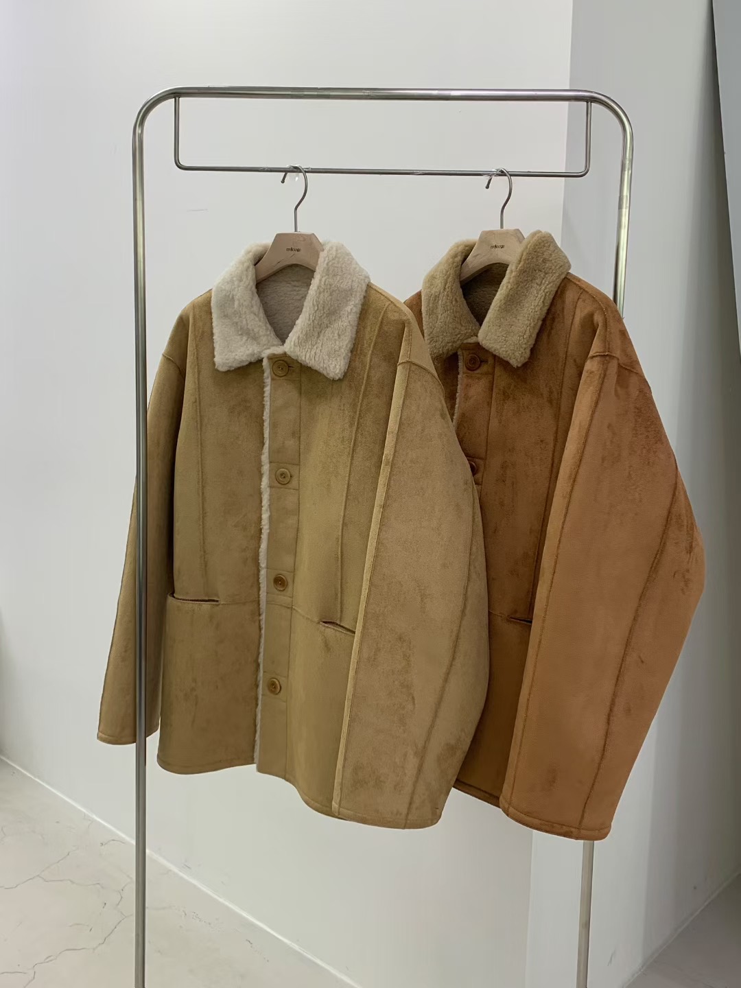 MELLOUNGE-멜라운지-T東大門㊣實拍女裝新品熱賣中長款大衣兩面可穿MELLOUNGE-T中長款大衣