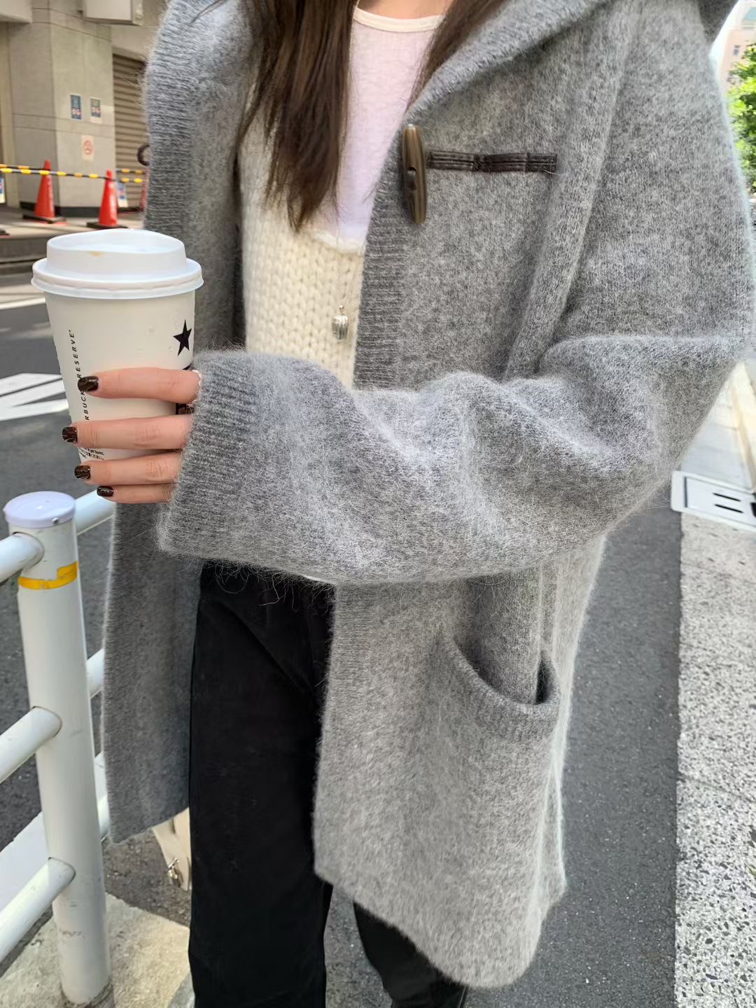 MELLOUNGE-멜라운지-T東大門㊣代購女裝新品25秋冬中長款大衣MELLOUNGE-T中長款大衣