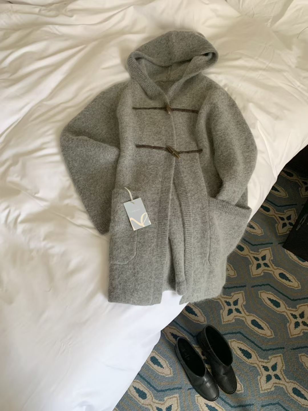 MELLOUNGE-멜라운지-T東大門㊣代購女裝新品25秋冬中長款大衣MELLOUNGE-T中長款大衣圖色1