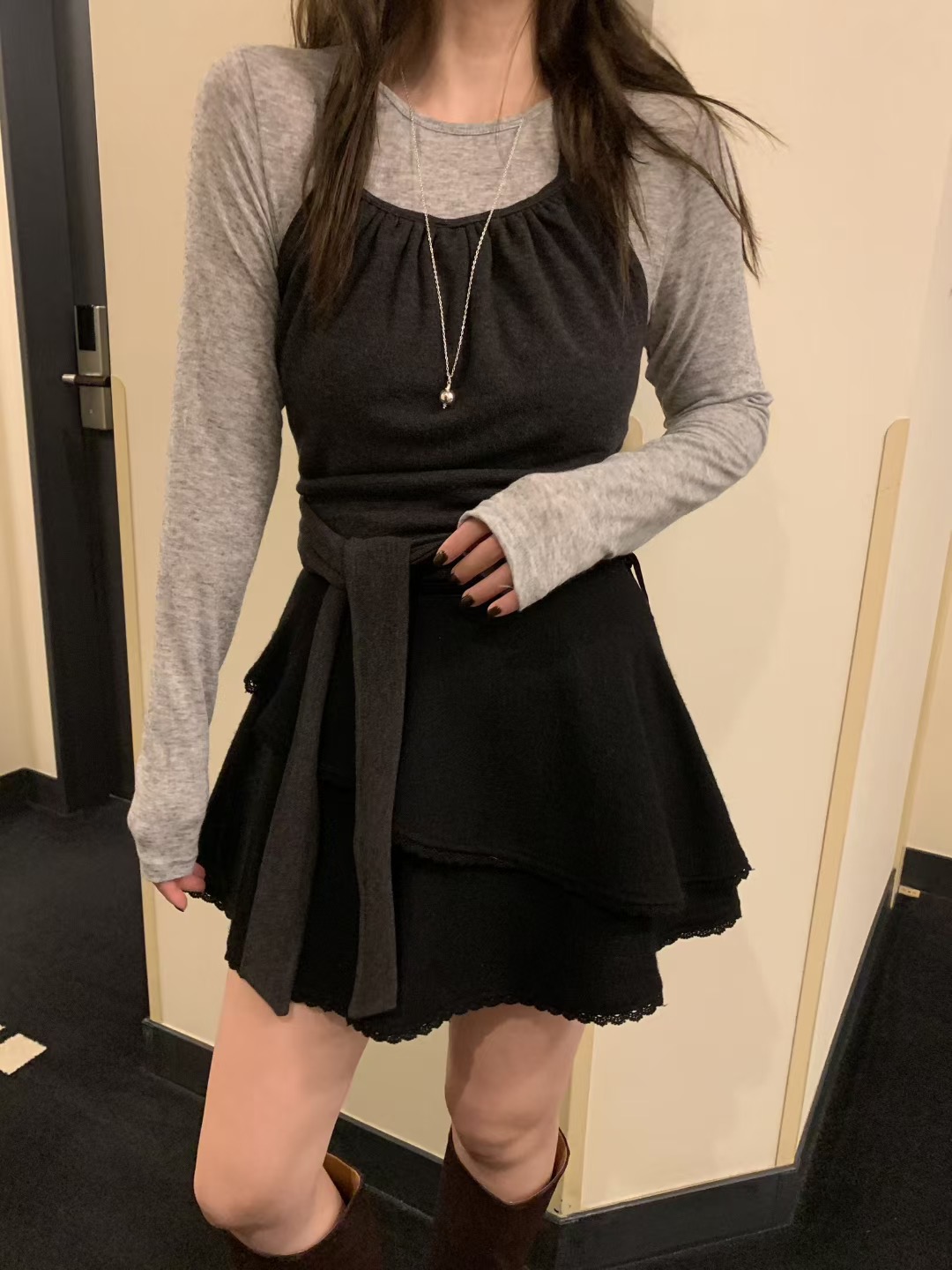 MELLOUNGE-멜라운지-T韓國代購㊣女裝新款真品推薦職業短裙MELLOUNGE-T短裙