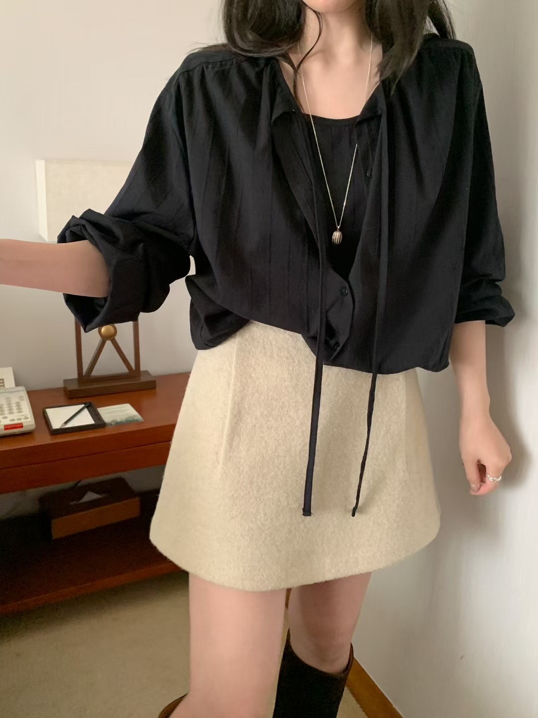 MELLOUNGE-멜라운지-T東大門㊣實拍女裝新款時尚襯衫蕾絲衫MELLOUNGE-T襯衫/蕾絲衫圖色2