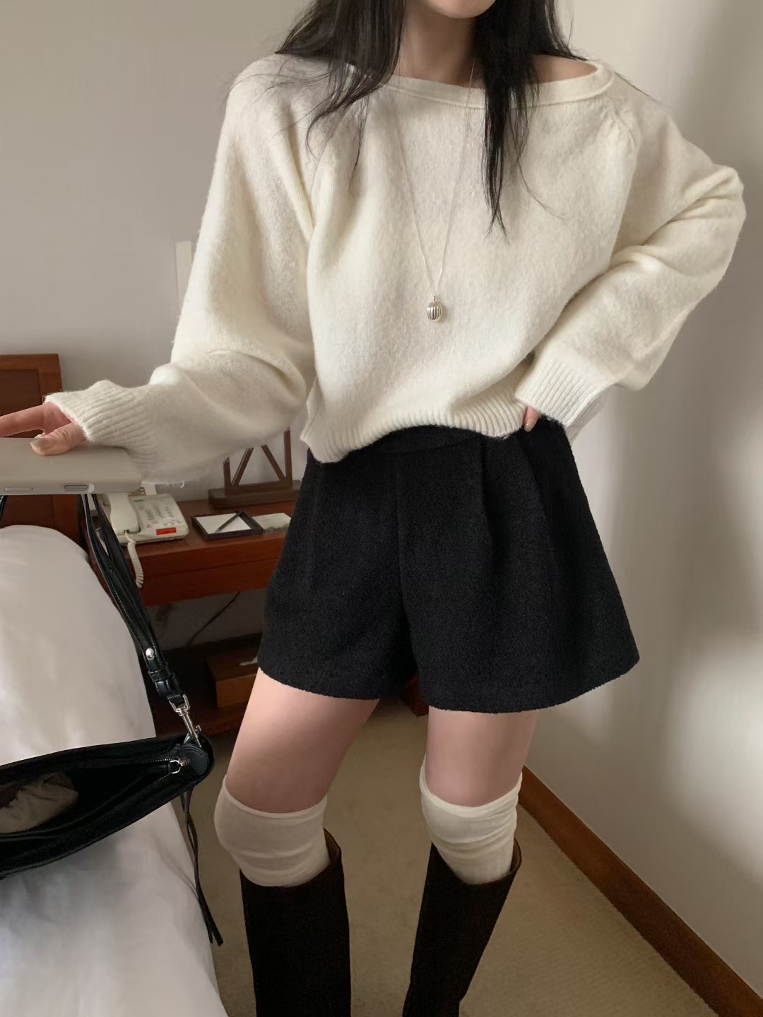 MELLOUNGE-멜라운지-T東大門㊣代購女裝新款真品熱賣短褲MELLOUNGE-T短褲圖色3