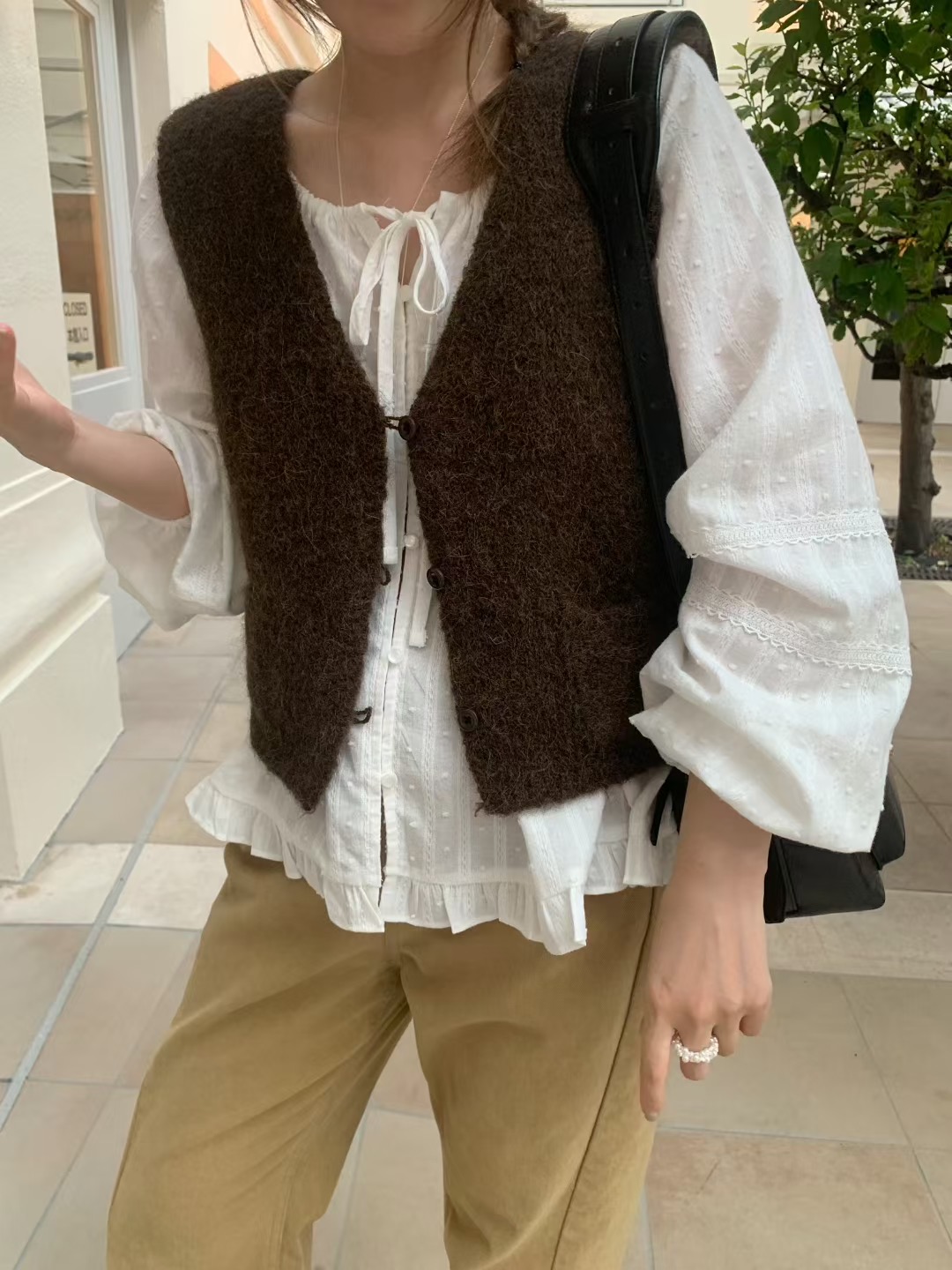 MELLOUNGE-멜라운지-T韓國代購㊣女士新款25秋冬馬甲不含內搭MELLOUNGE-T馬甲圖色2