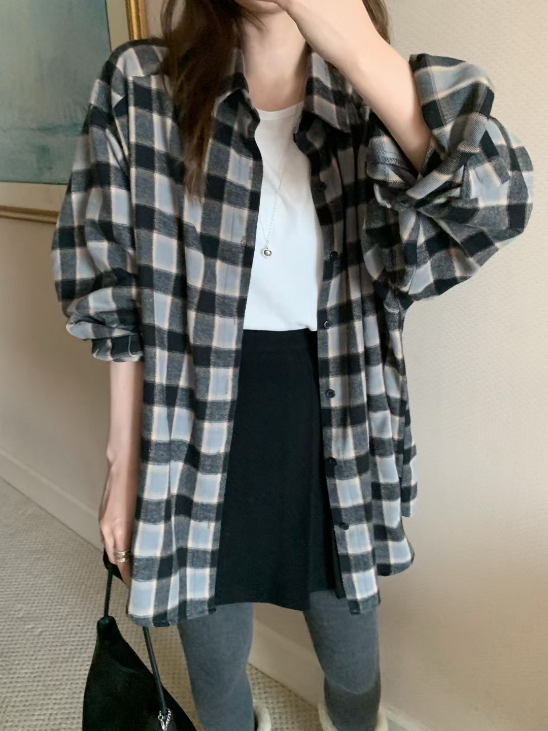 MELLOUNGE-멜라운지-T韓國直郵㊣女裝新品25秋冬襯衫蕾絲衫MELLOUNGE-T襯衫/蕾絲衫圖色2