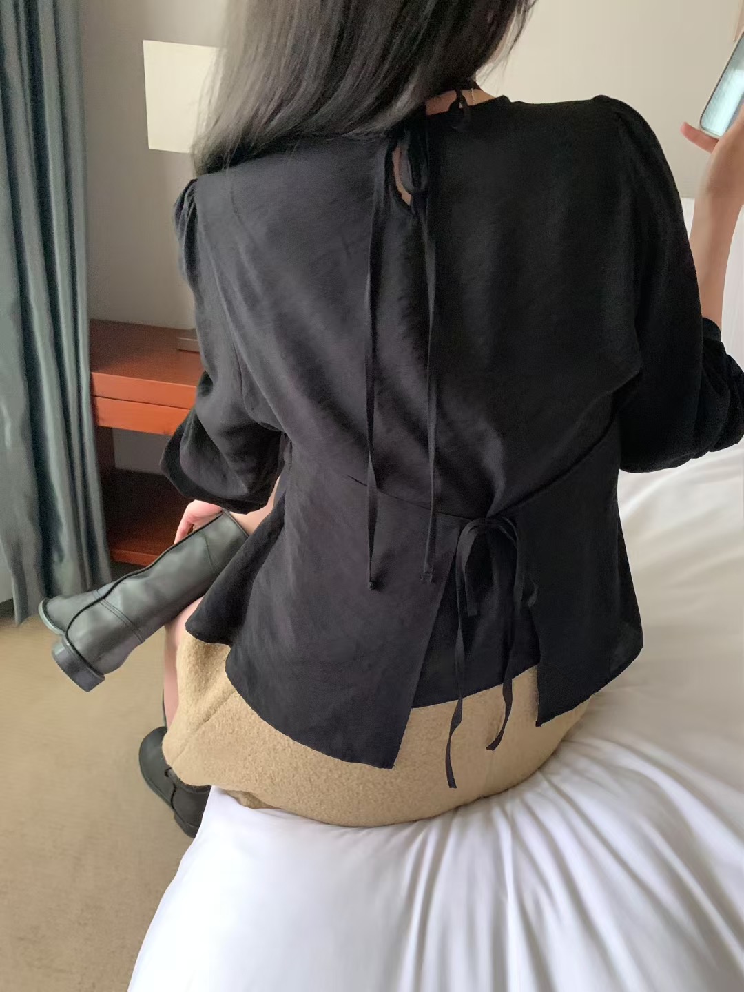 MELLOUNGE-멜라운지-T韓國直郵㊣女裝新品25秋冬襯衫蕾絲衫MELLOUNGE-T襯衫/蕾絲衫