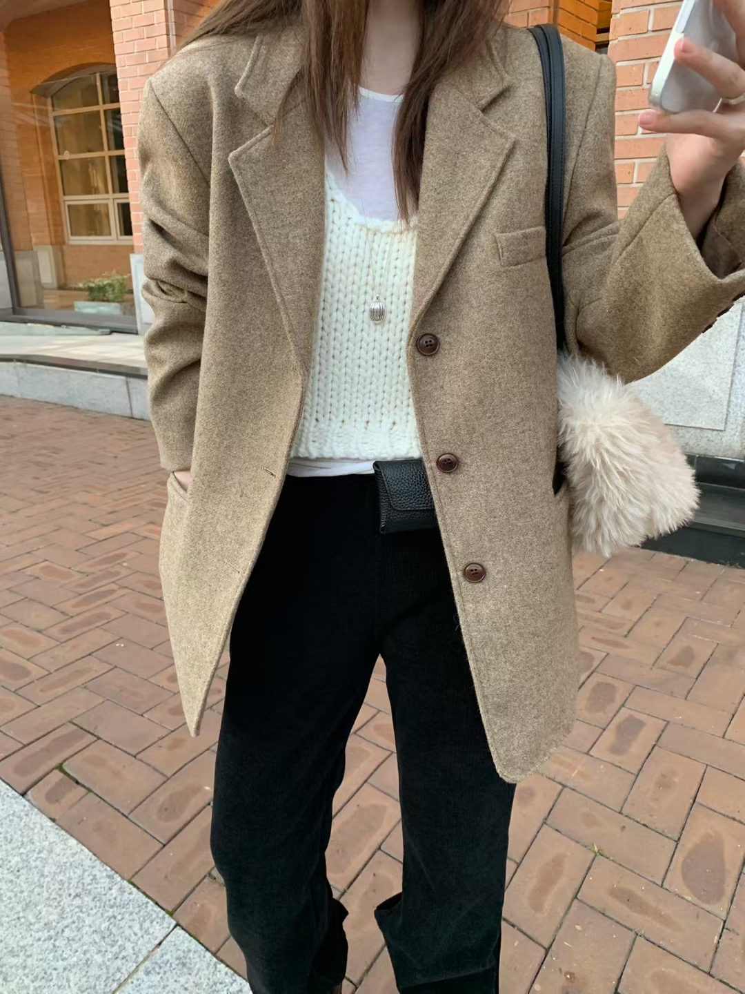 MELLOUNGE-멜라운지-T韓國代購㊣女士新款熱賣中長款大衣MELLOUNGE-T中長款大衣圖色1