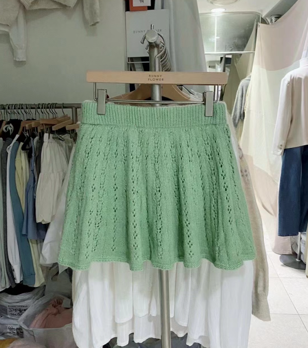 BUNNYFLOWER2東大門㊣實拍女裝新款推薦時尚25秋冬短裙羊毛BUNNYFLOWER2短裙圖色1