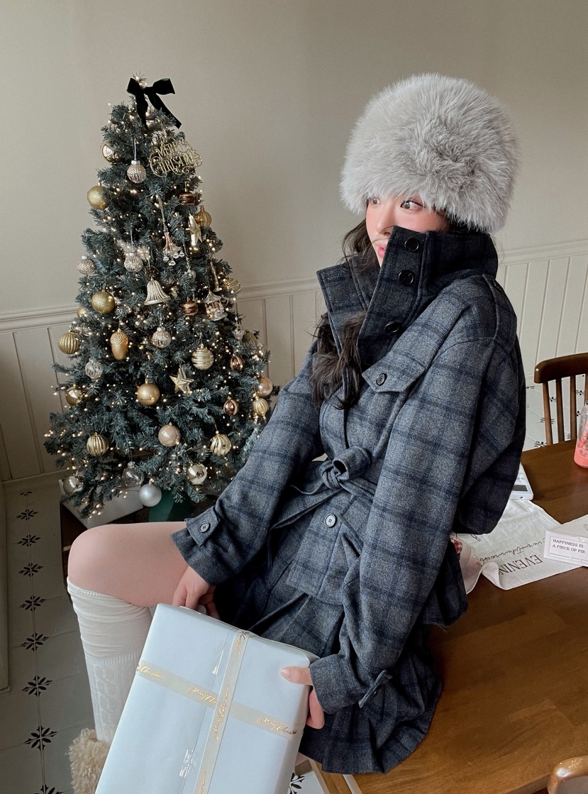 81 MARKET-L東大門㊣直郵女裝新品25秋冬休閑時尚夾克含腰帶81 MARKET-L夾克