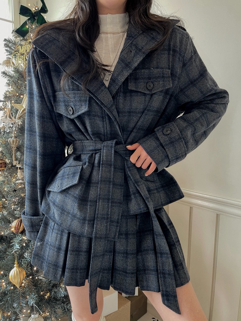 81 MARKET-L東大門㊣直郵女裝新品25秋冬休閑時尚夾克含腰帶81 MARKET-L夾克