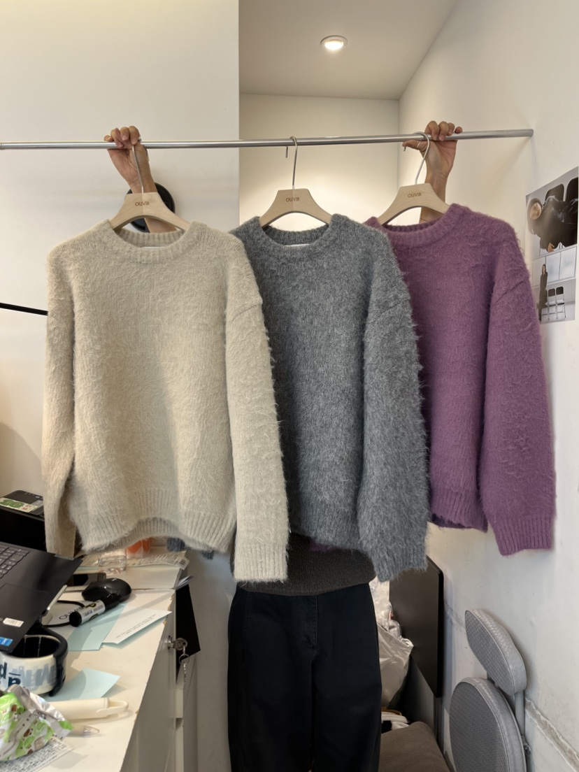 OUVIR東大門㊣代購女裝新品25秋冬休閑推薦職業人氣毛衣毛絨O.V.R/OUVIR毛衣