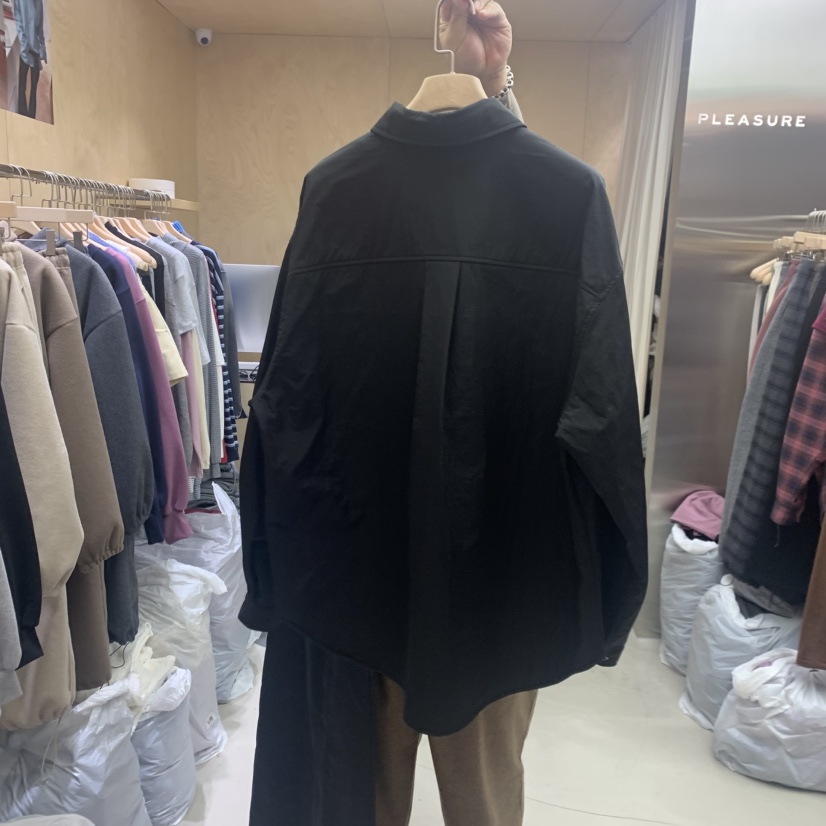 PLEASURE韓國代購㊣女裝新品25秋冬推薦熱賣襯衫蕾絲衫填充棉PLEASURE襯衫/蕾絲衫