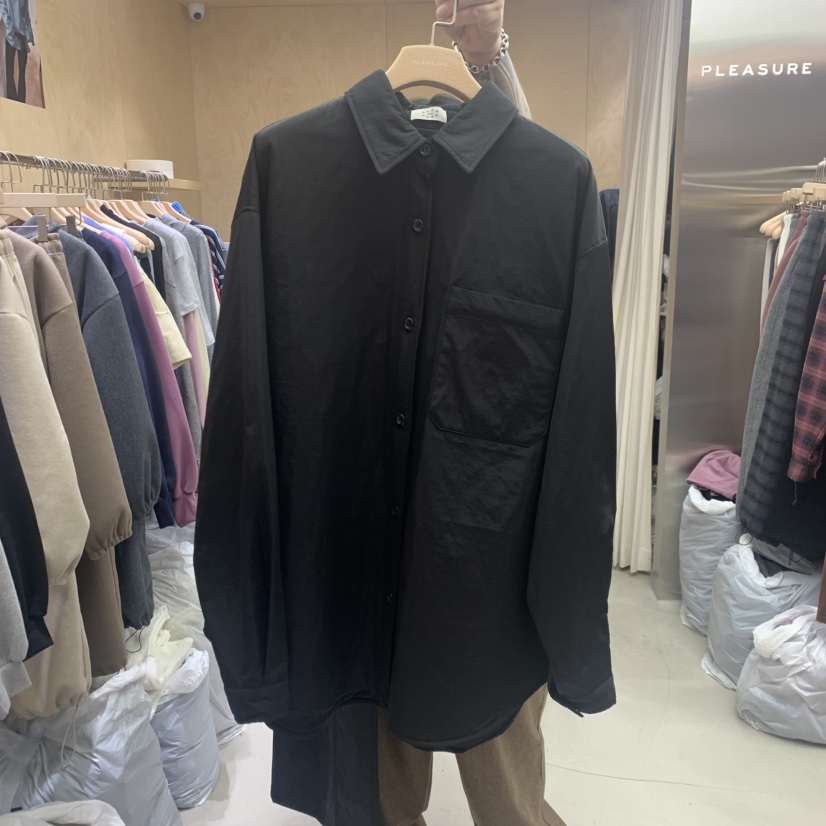 PLEASURE韓國代購㊣女裝新品25秋冬推薦熱賣襯衫蕾絲衫填充棉PLEASURE襯衫/蕾絲衫圖色2