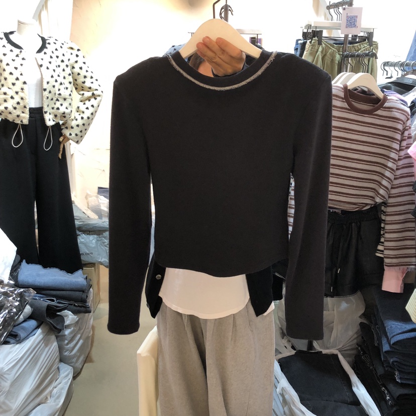 OZ韓國代購㊣女裝新品真品人氣推薦熱賣休閑職業25秋冬長袖T恤OZ.ounce長袖T恤