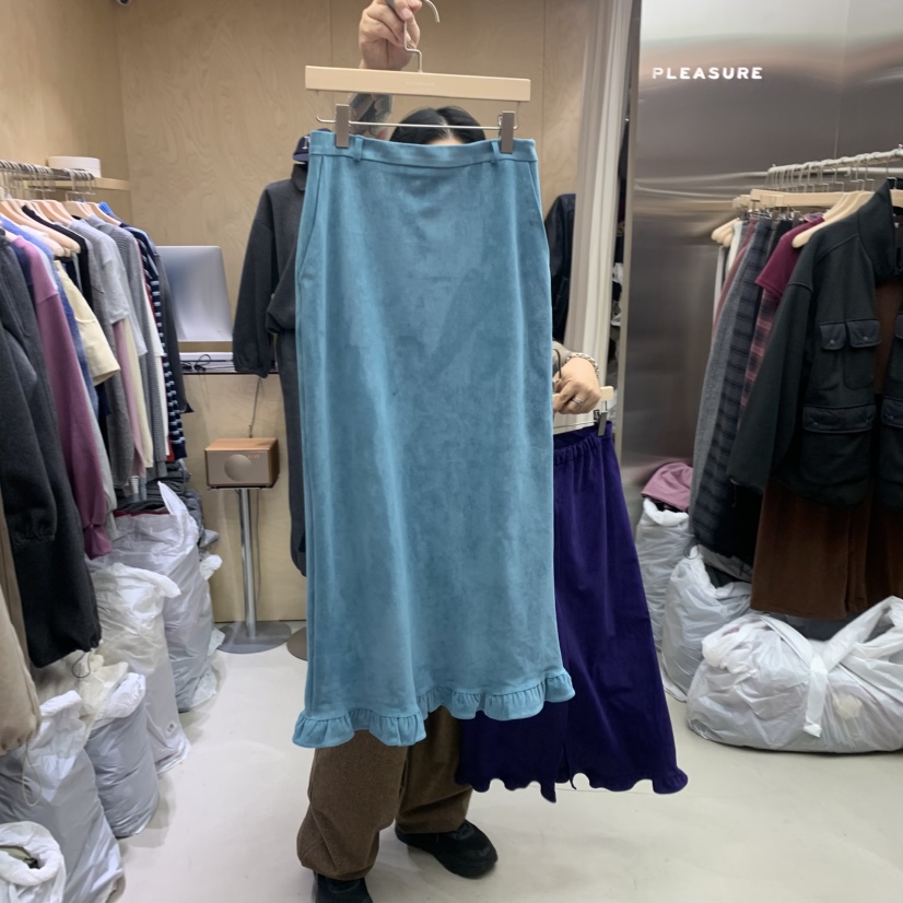 PLEASURE韓國直郵㊣女士新款真品職業推薦休閑時尚熱賣長裙絨PLEASURE長裙圖色1