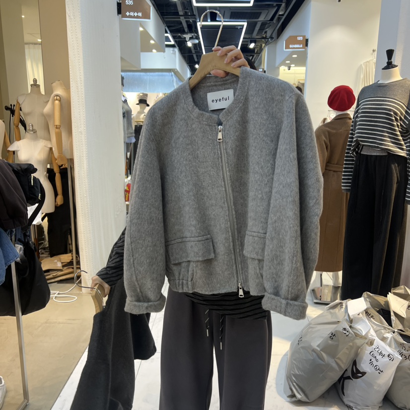 EYEFUL-Q韓國直郵㊣女裝新款人氣熱賣25秋冬休閑時尚夾克拉鏈eyeful夾克圖色1