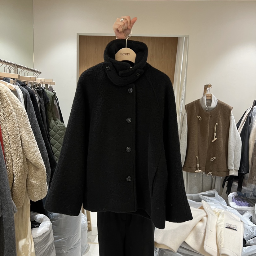 HOWFF東大門㊣代購女裝新品休閑推薦時尚職業熱賣短款大衣羊駝HOWFF短款大衣圖色2