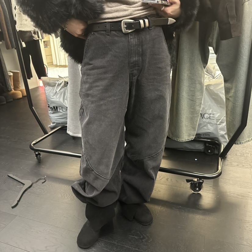 PROJECT WAVE-P韓國直郵㊣女裝新品真品休閑牛仔褲不含腰帶PROJECT WAVE牛仔褲圖色1