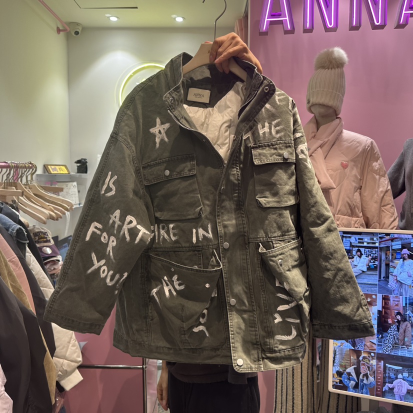 ANNA-P韓國直郵㊣女士新品時尚人氣休閑熱賣真品25秋冬夾克鴨絨ANNA-P夾克圖色1墨綠色