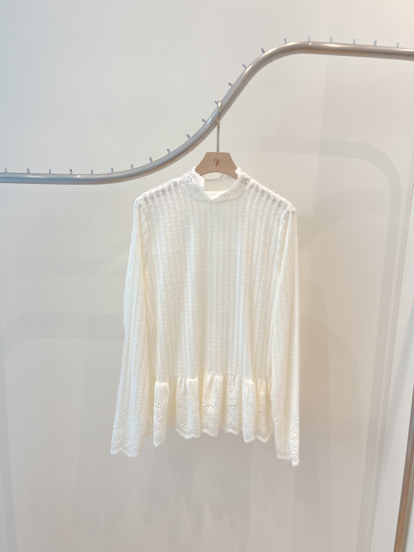 OVE東大門㊣代購女裝新品休閑25秋冬熱賣推薦人氣襯衫蕾絲衫OVE襯衫/蕾絲衫圖色1