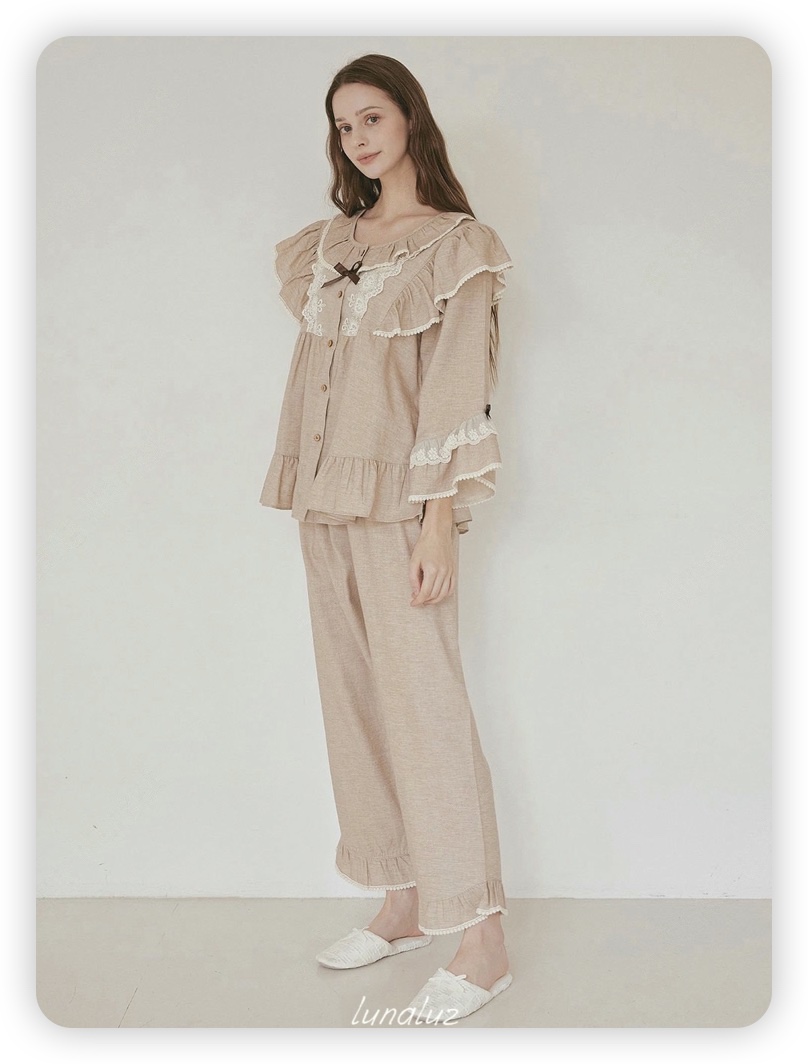 LUNALUZ-L韓國代購㊣女士新品休閑人氣熱賣推薦職業25秋冬睡衣LUNALUZ睡衣
