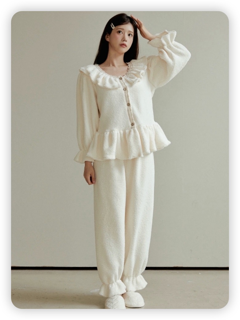 LUNALUZ-L韓國直郵㊣女裝新款職業時尚25秋冬休閑人氣睡衣LUNALUZ睡衣圖色1