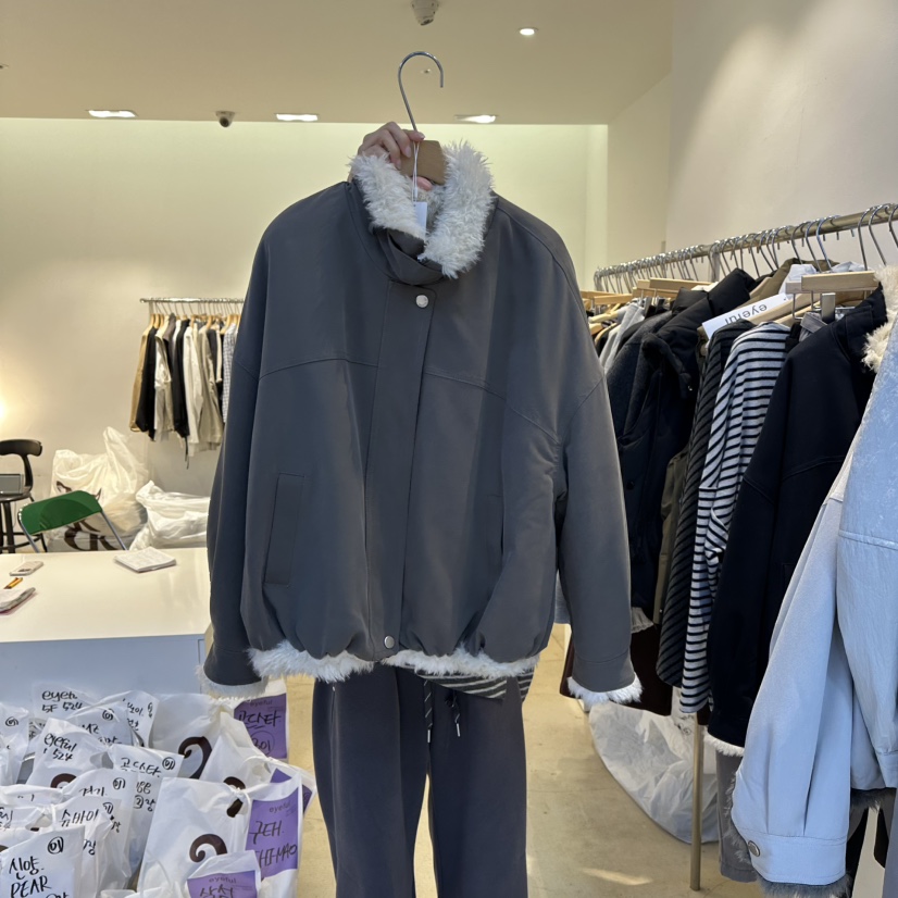 EYEFUL-Q東大門㊣實拍女裝新品人氣25秋冬時尚休閑夾克羊毛eyeful夾克圖色2