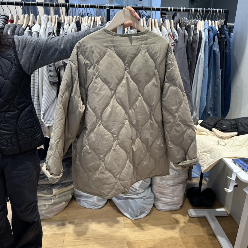 TARA韓國代購㊣女裝新款25秋冬時尚職業休閑短款棉服V領鴨絨TARA短款棉服