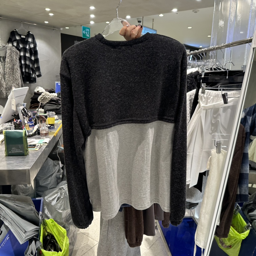 HERTZ-P韓國代購㊣女裝新品熱賣推薦休閑25秋冬長袖T恤假兩件HERTZ-P長袖T恤