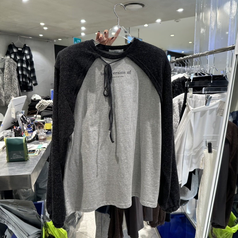 HERTZ-P韓國代購㊣女裝新品熱賣推薦休閑25秋冬長袖T恤假兩件HERTZ-P長袖T恤圖色1