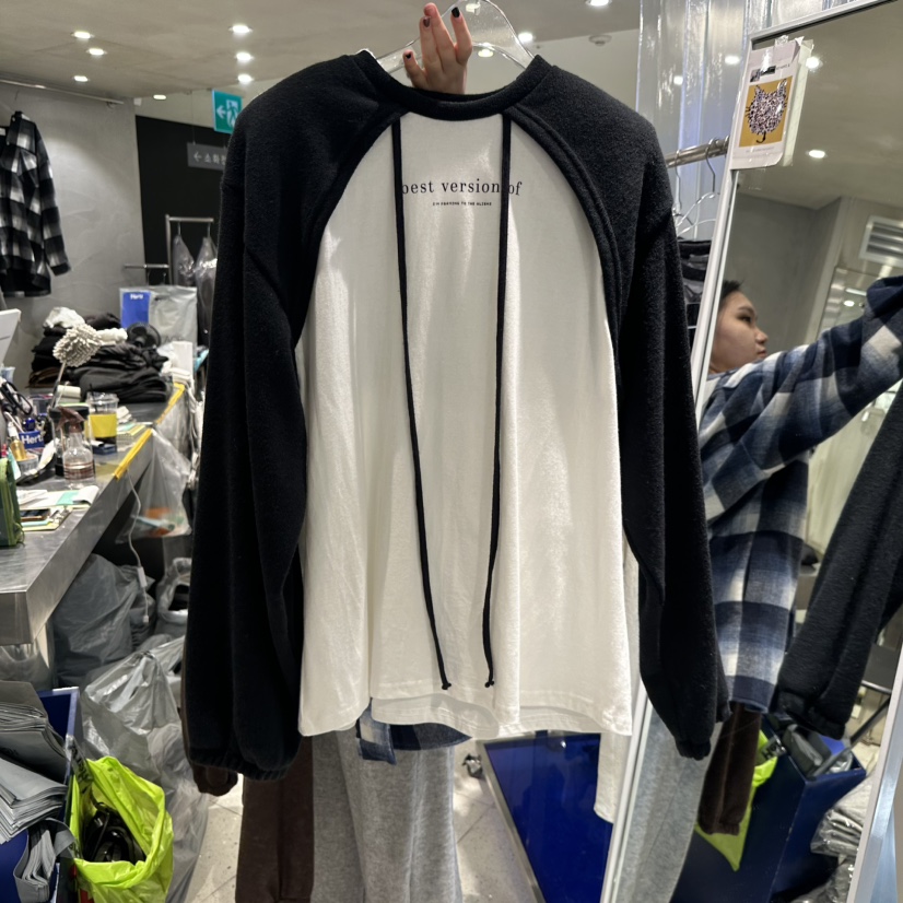 HERTZ-P韓國代購㊣女裝新品熱賣推薦休閑25秋冬長袖T恤假兩件HERTZ-P長袖T恤圖色3