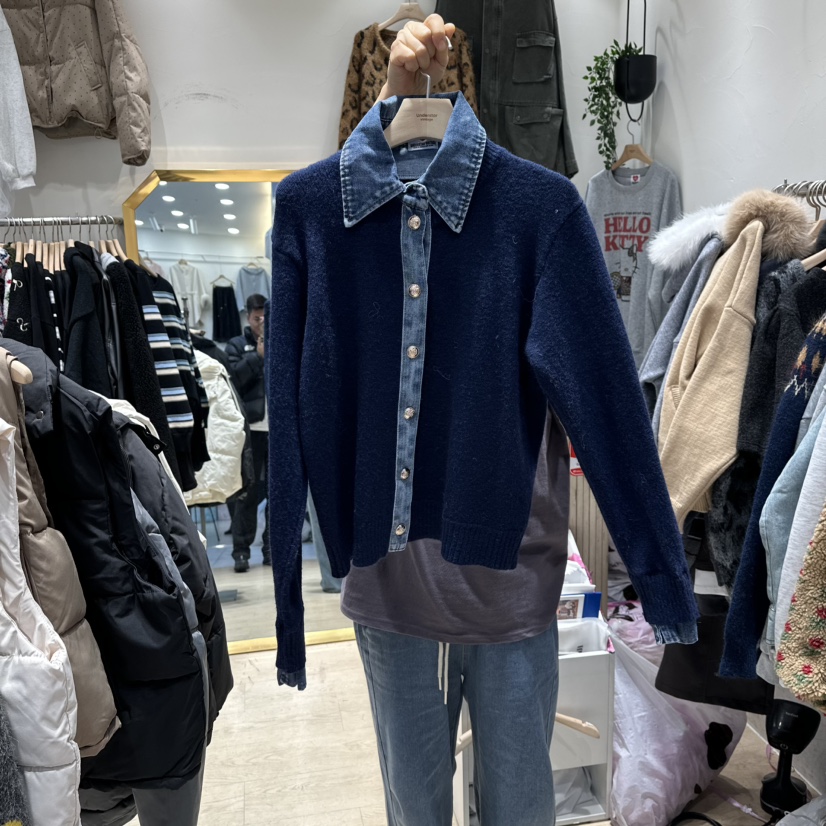 UNDERSTAR_VINTAGE韓國直郵㊣女裝新品25秋冬熱賣針織衫開衫UNDERSTAR_VINTAGE針織衫圖色2