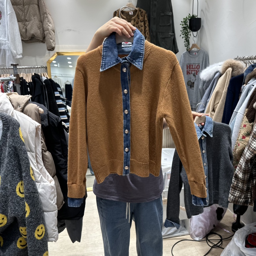 UNDERSTAR_VINTAGE韓國直郵㊣女裝新品25秋冬熱賣針織衫開衫UNDERSTAR_VINTAGE針織衫圖色3