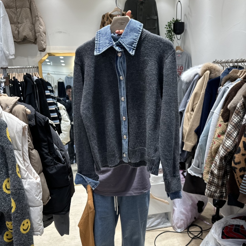 UNDERSTAR_VINTAGE韓國直郵㊣女裝新品25秋冬熱賣針織衫開衫UNDERSTAR_VINTAGE針織衫圖色4