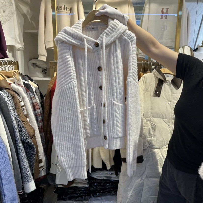 COCO HOLIC東大門㊣代購女士新款時尚熱賣職業推薦毛衣連帽COCO HOLIC毛衣圖色1