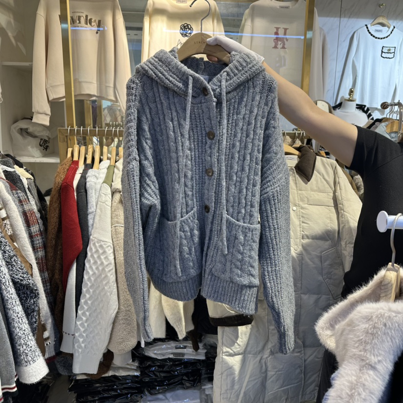 COCO HOLIC東大門㊣代購女士新款時尚熱賣職業推薦毛衣連帽COCO HOLIC毛衣圖色2