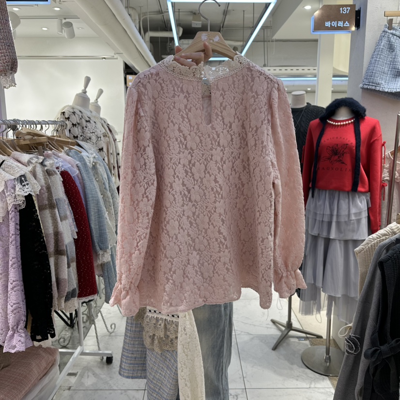 MS東大門㊣代購女士新品熱賣休閑真品職業推薦25秋冬襯衫蕾絲衫MS襯衫/蕾絲衫