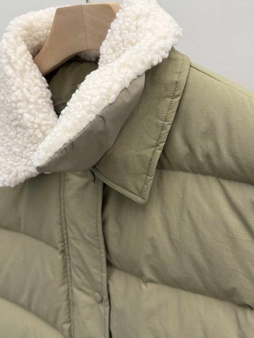 RIVER RAIN東大門㊣直郵女裝新款熱賣時尚25秋冬短款羽絨服羊毛RIVER RAIN短款羽絨服