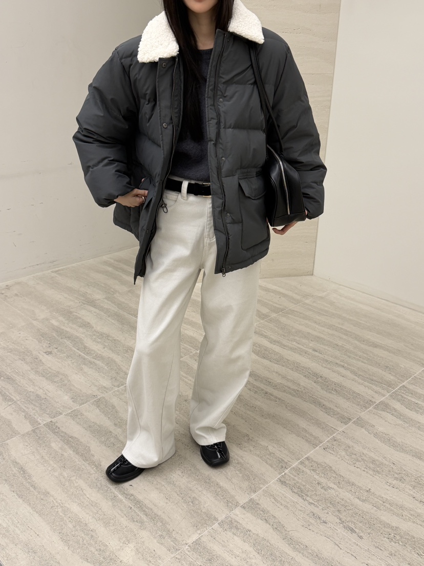 RIVER RAIN東大門㊣直郵女裝新款熱賣時尚25秋冬短款羽絨服羊毛RIVER RAIN短款羽絨服