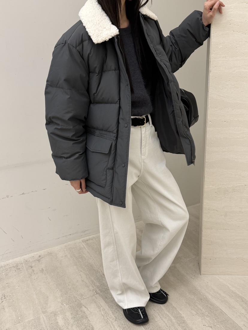 RIVER RAIN東大門㊣直郵女裝新款熱賣時尚25秋冬短款羽絨服羊毛RIVER RAIN短款羽絨服