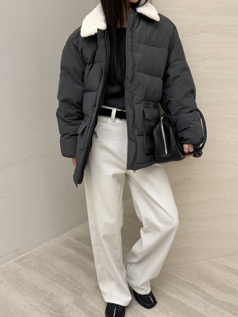 RIVER RAIN東大門㊣直郵女裝新款熱賣時尚25秋冬短款羽絨服羊毛RIVER RAIN短款羽絨服