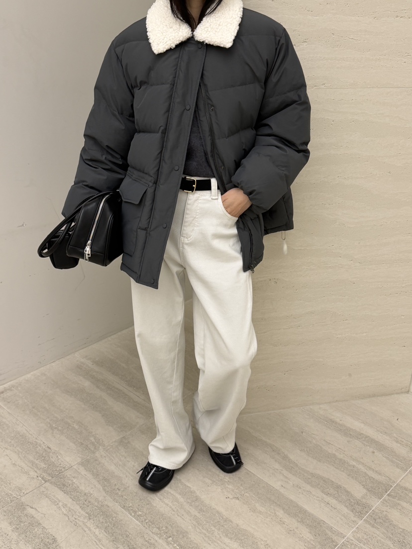 RIVER RAIN東大門㊣直郵女裝新款熱賣時尚25秋冬短款羽絨服羊毛RIVER RAIN短款羽絨服