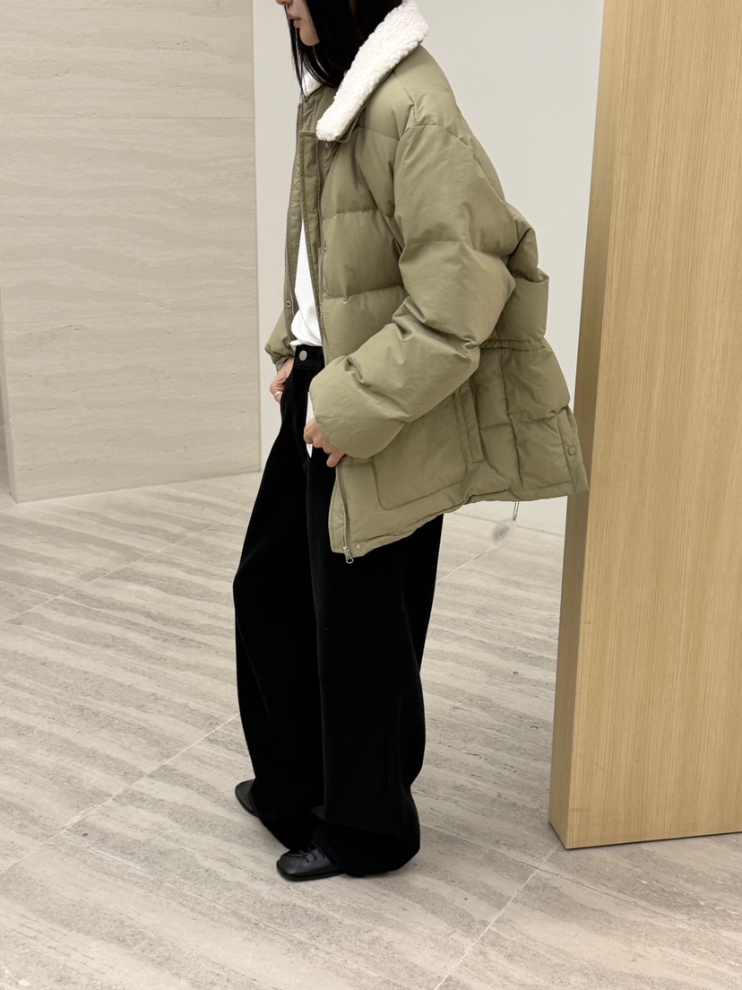 RIVER RAIN東大門㊣直郵女裝新款熱賣時尚25秋冬短款羽絨服羊毛RIVER RAIN短款羽絨服