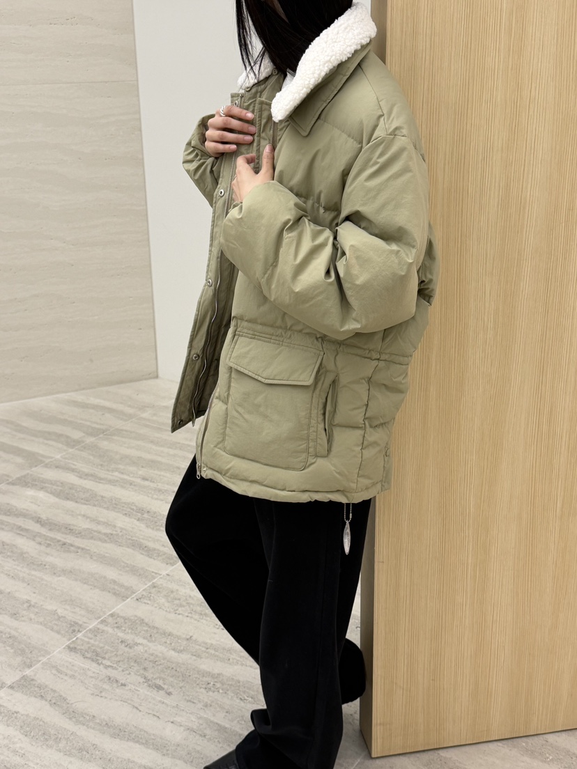 RIVER RAIN東大門㊣直郵女裝新款熱賣時尚25秋冬短款羽絨服羊毛RIVER RAIN短款羽絨服